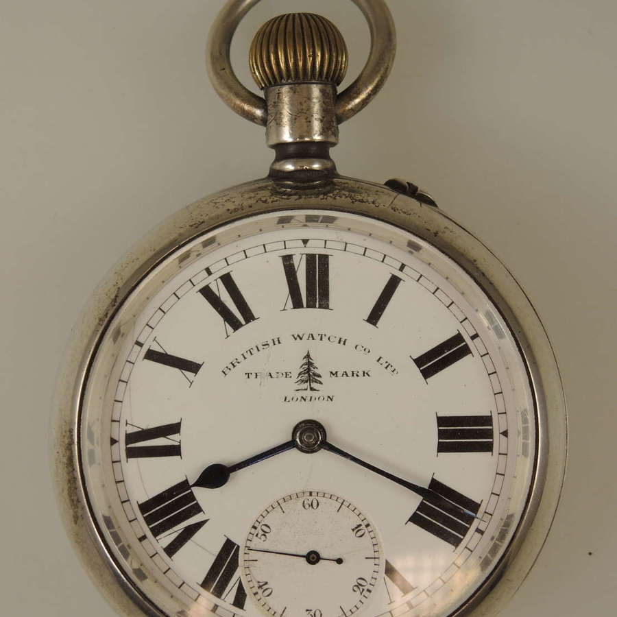 Rare English silver military pocket watch c1919