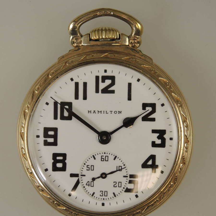 16 size 21 Jewel Hamilton 992B Railroad Pocket Watch C1946
