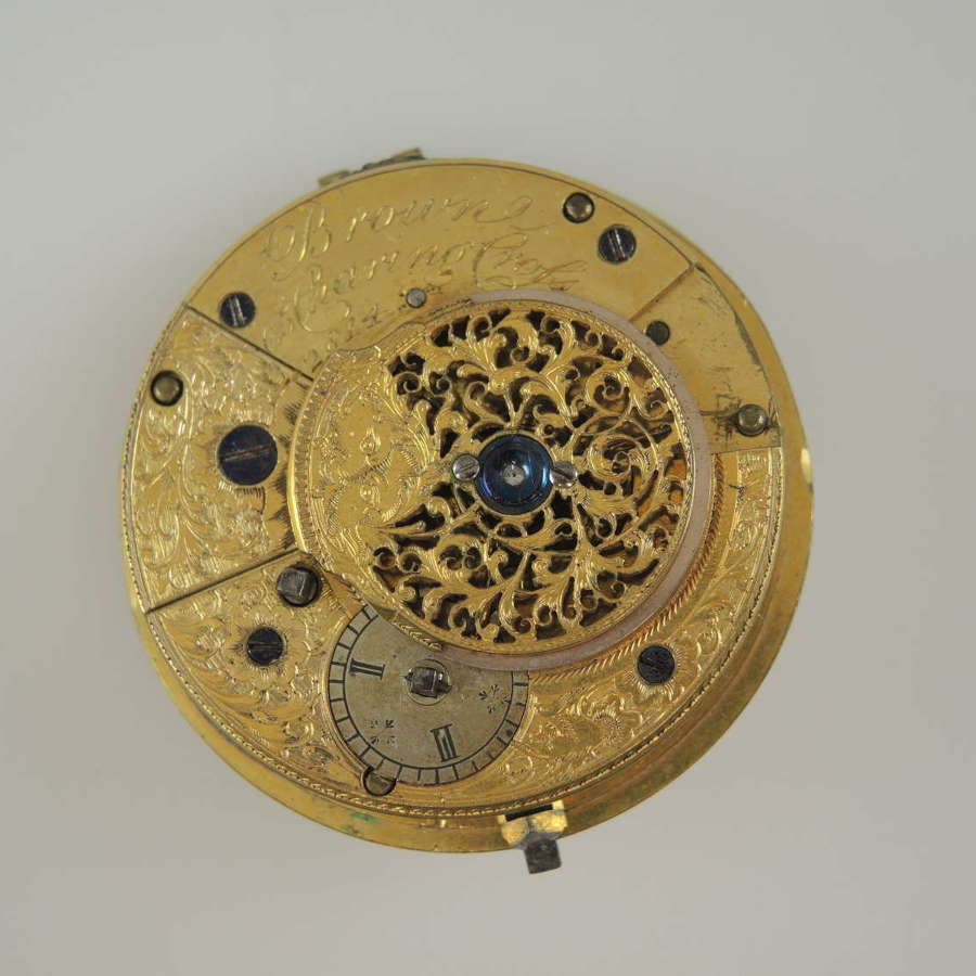 High quality fusee movement by Brown, London c1810