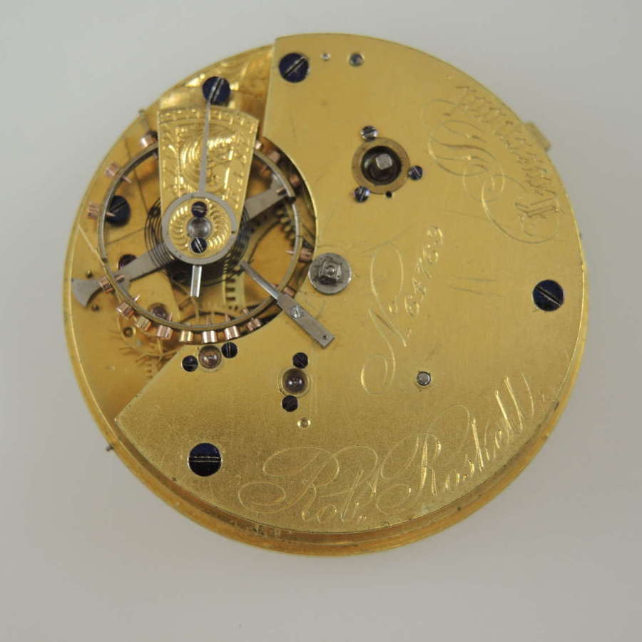 Fusee pocket watch movement by ROSKELL, Liverpool c1850