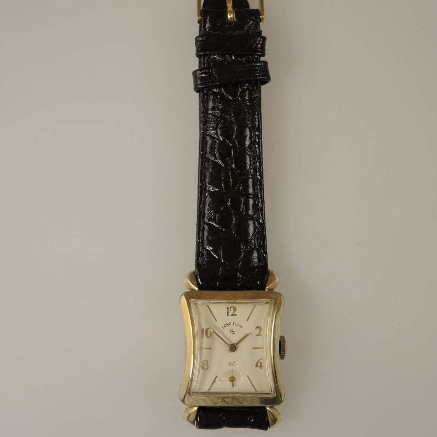 Stylish 21 Jewel Lord Elgin Wrist Watch c1950
