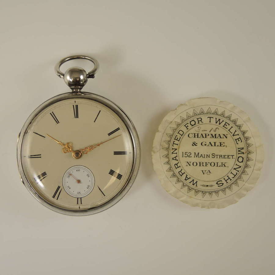 English silver fusee by Preston, Liverpool with American paper c1839
