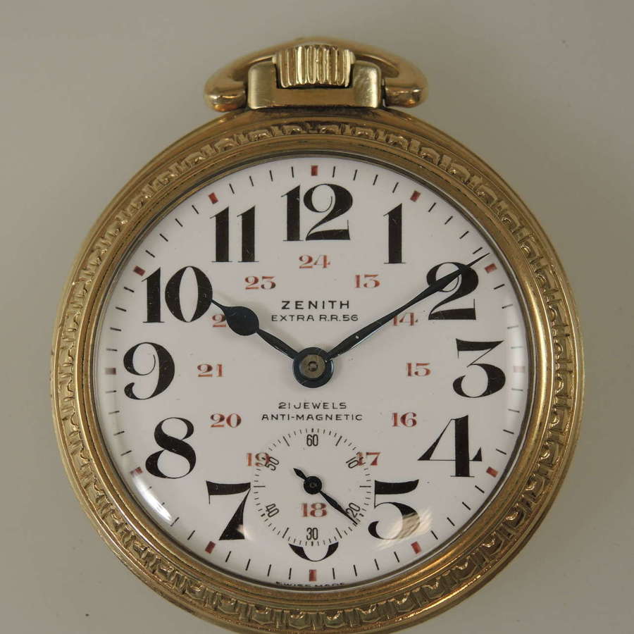 Rare Zenith Extra Canadian railroad RR.56 pocket watch c1945