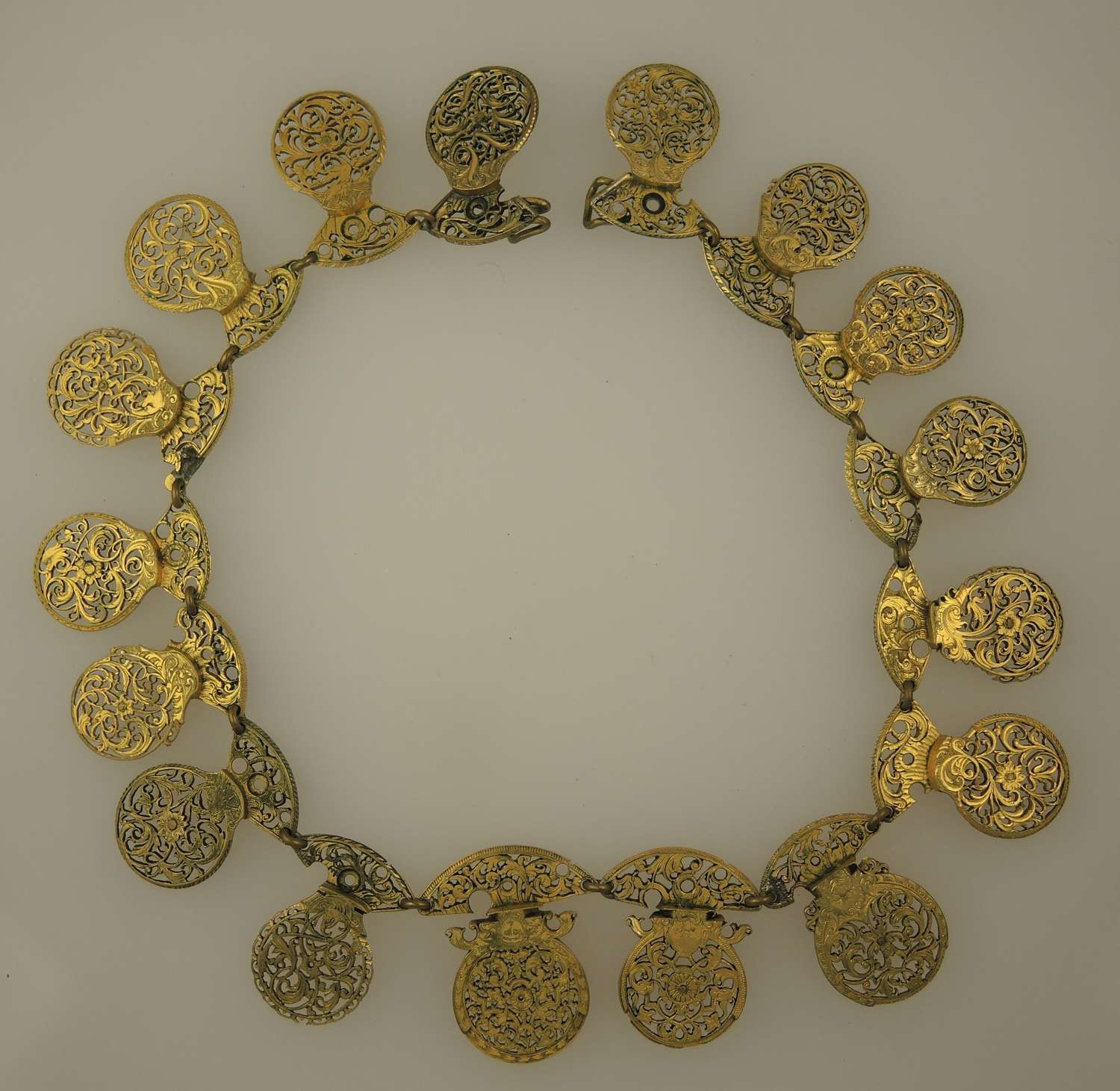 Lot of 17 watch-cocks in the form of a necklace c1720-1810