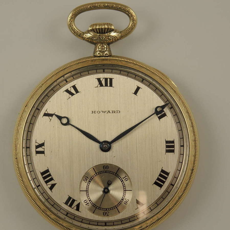 MINT 12s 17 Jewel E. Howard Watch Co pocket watch. c1917