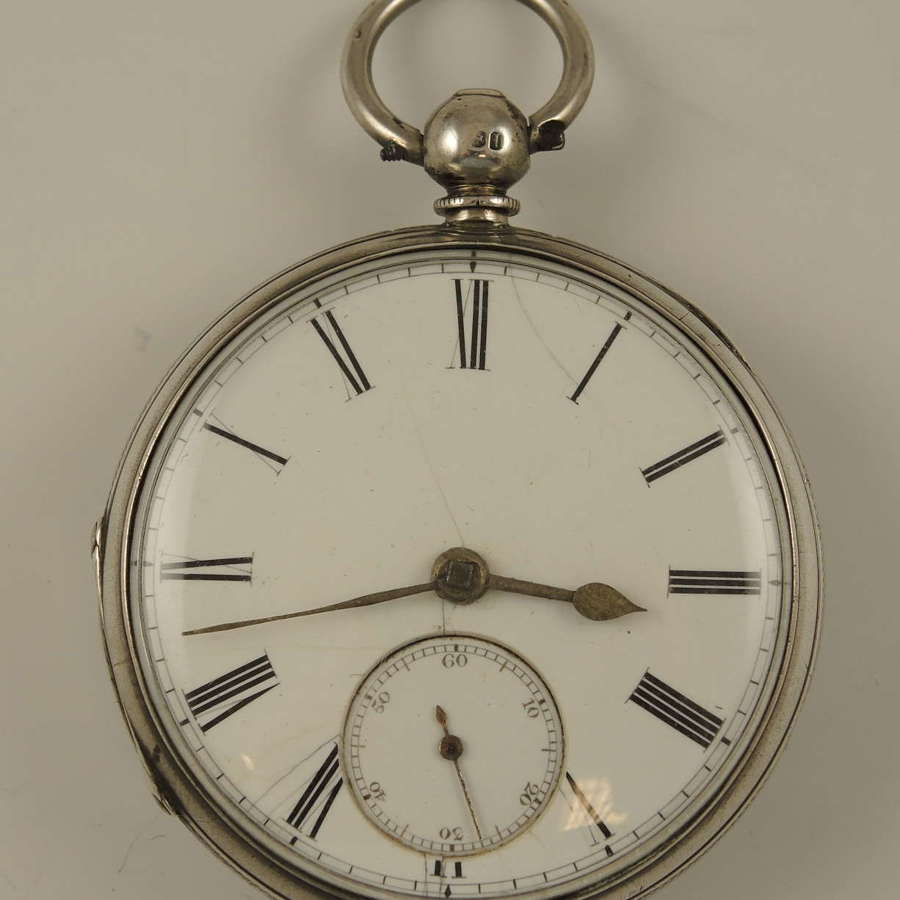 English silver fusee key wound pocket watch. London 1866