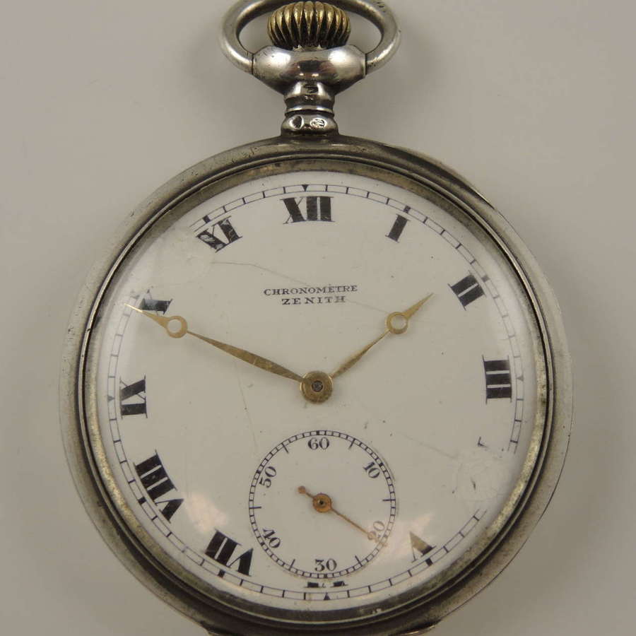 Silver 15 Jewel Zenith pocket watch c1900