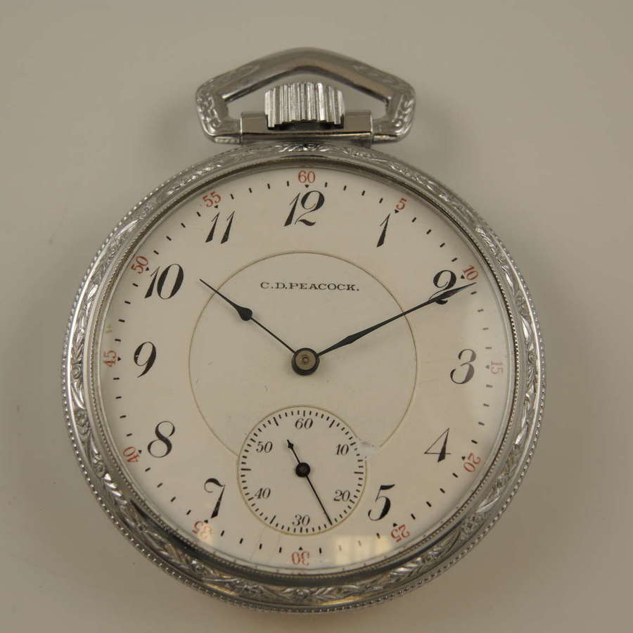Vintage 16 size 17 jewel 3 Finger bridge Elgin Pocket watch c1914