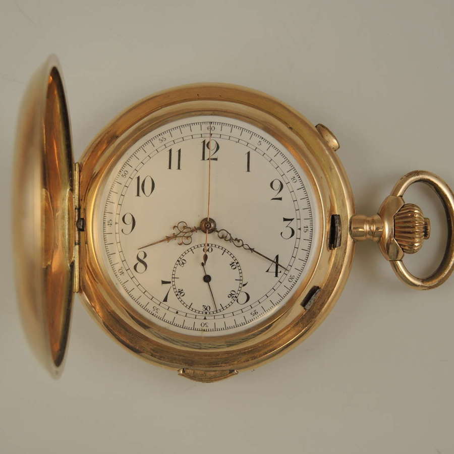Massive 14K Gold Repeater Chronograph pocket watch by Audemars c1900