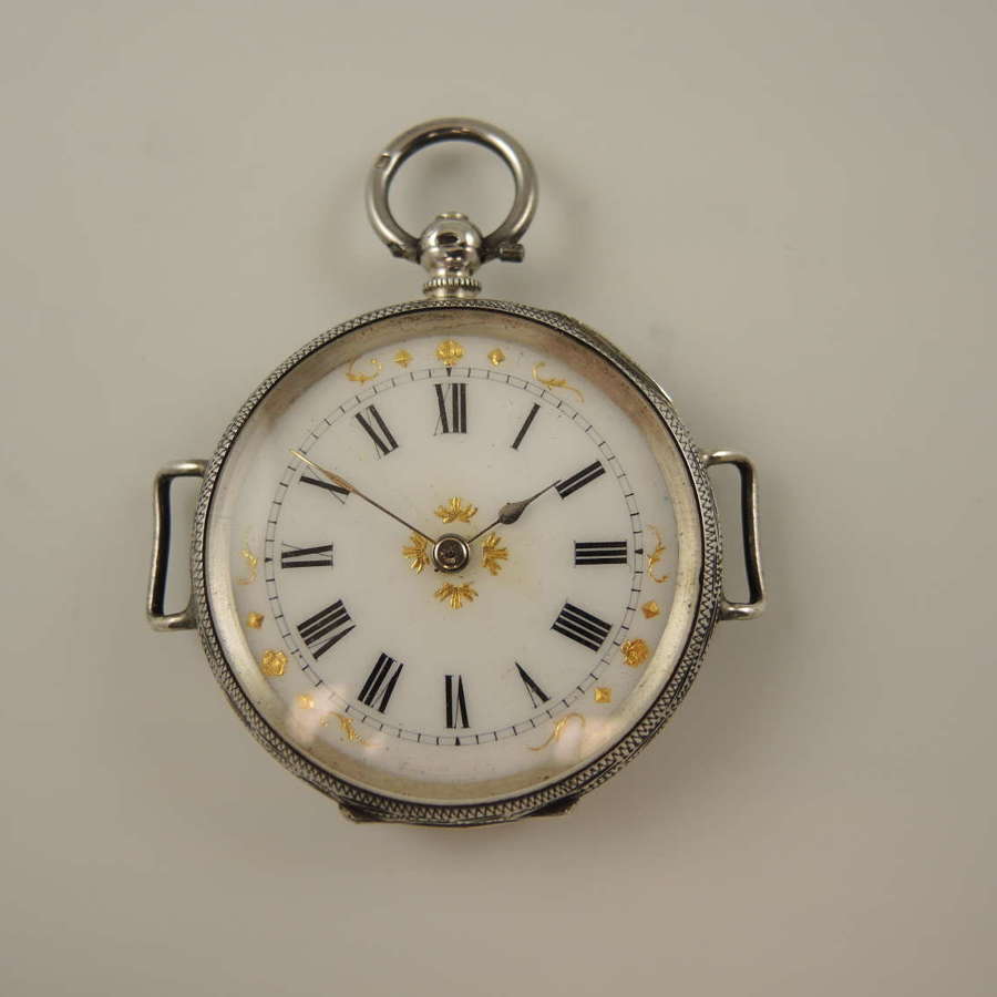 Beautiful Swiss silver Fob Watch wrist watch c1880
