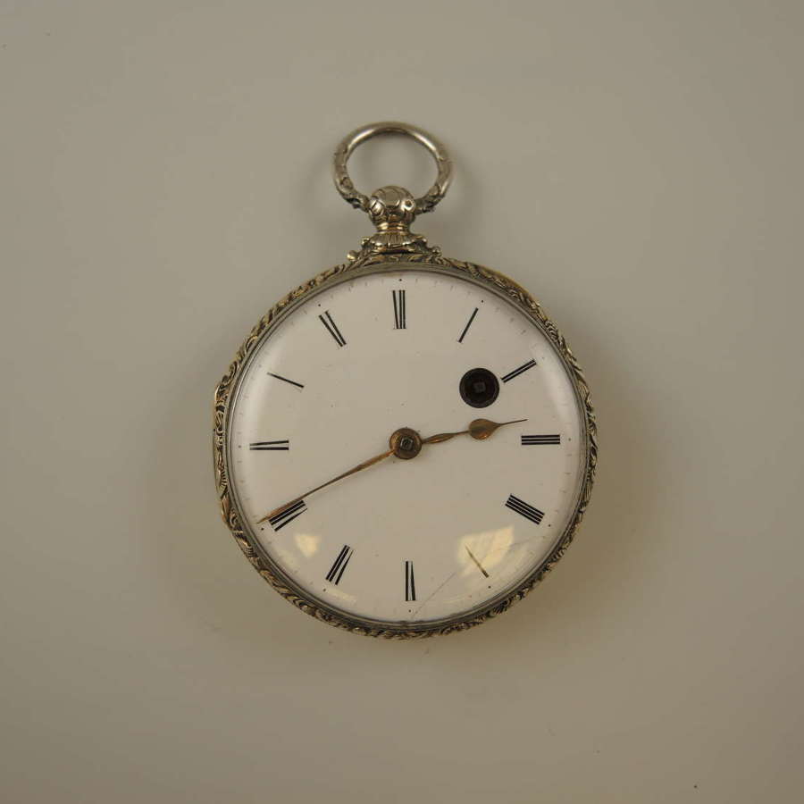 Swiss silver VERGE pocket watch c1830