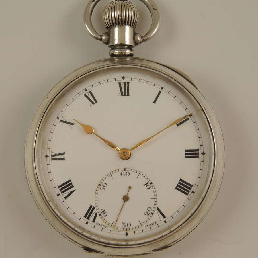 Vintage English silver gents pocket watch c1924
