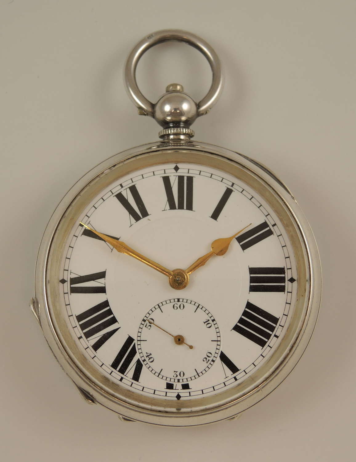 Antique silver key wound pocket watch in mint condition c1902