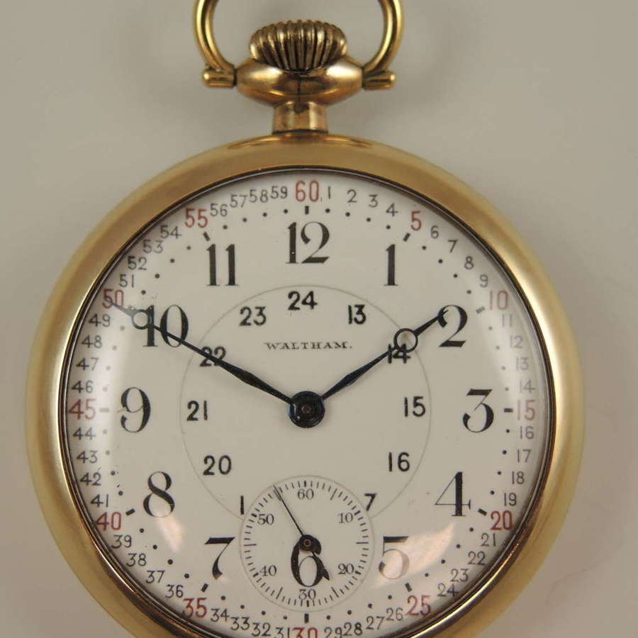 Rare 16 size 17 Jewel Waltham Canadian Pacific Railway watch c1913