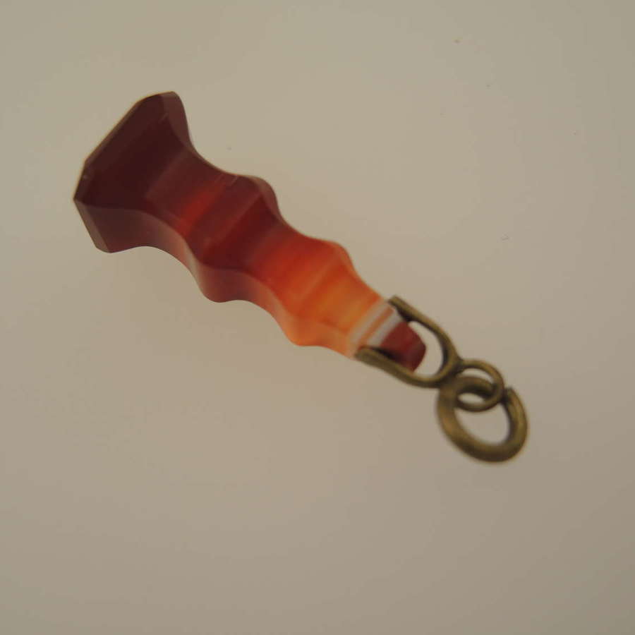 Beautiful carved agate seal fob c1850