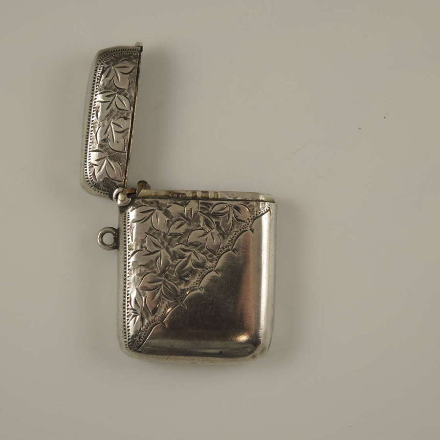English silver Vesta case c1908