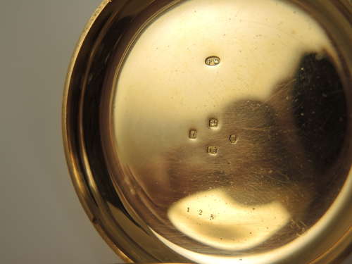 Massive 18K gold fusee pocket watch. Weighs 200g. c1874
