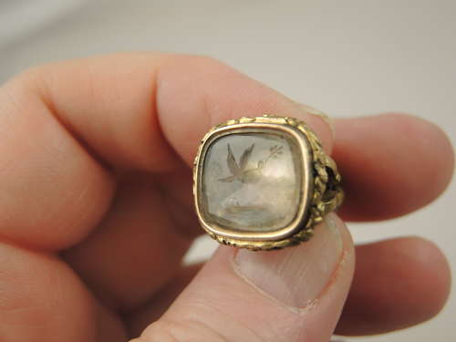 Georgian seal with Bird of peace intaglio c1810