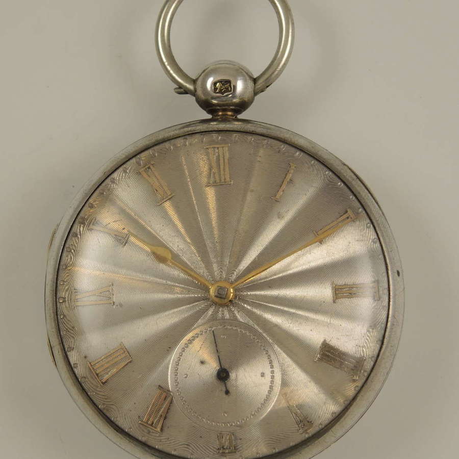 Early English silver fusee pocket watch w/ silver dial Liverpool c1839