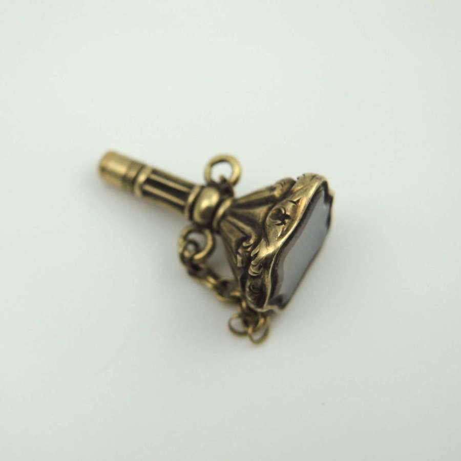 Beautiful antique pocket watch key with seal base c1850