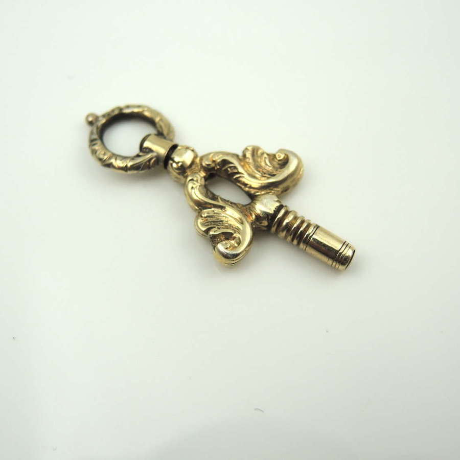Beautiful gold cased antique pocket watch key c1850