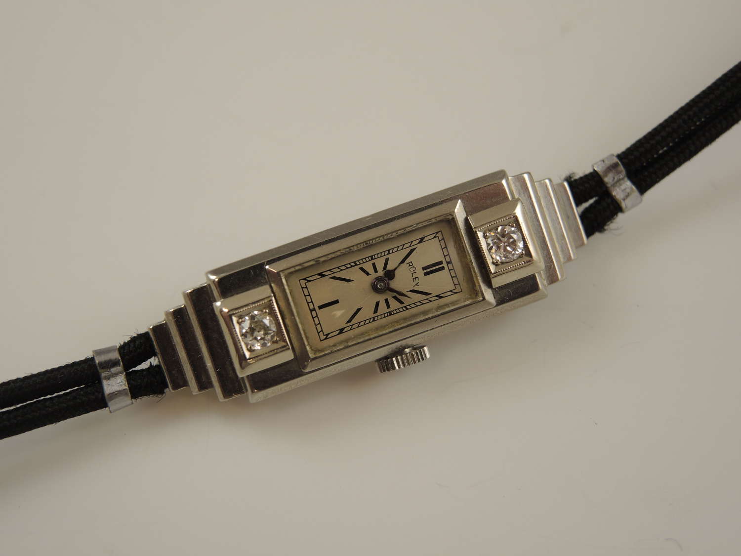 Rare Genuine ladies 9K and diamond ROLEX PRINCESS watch c1920