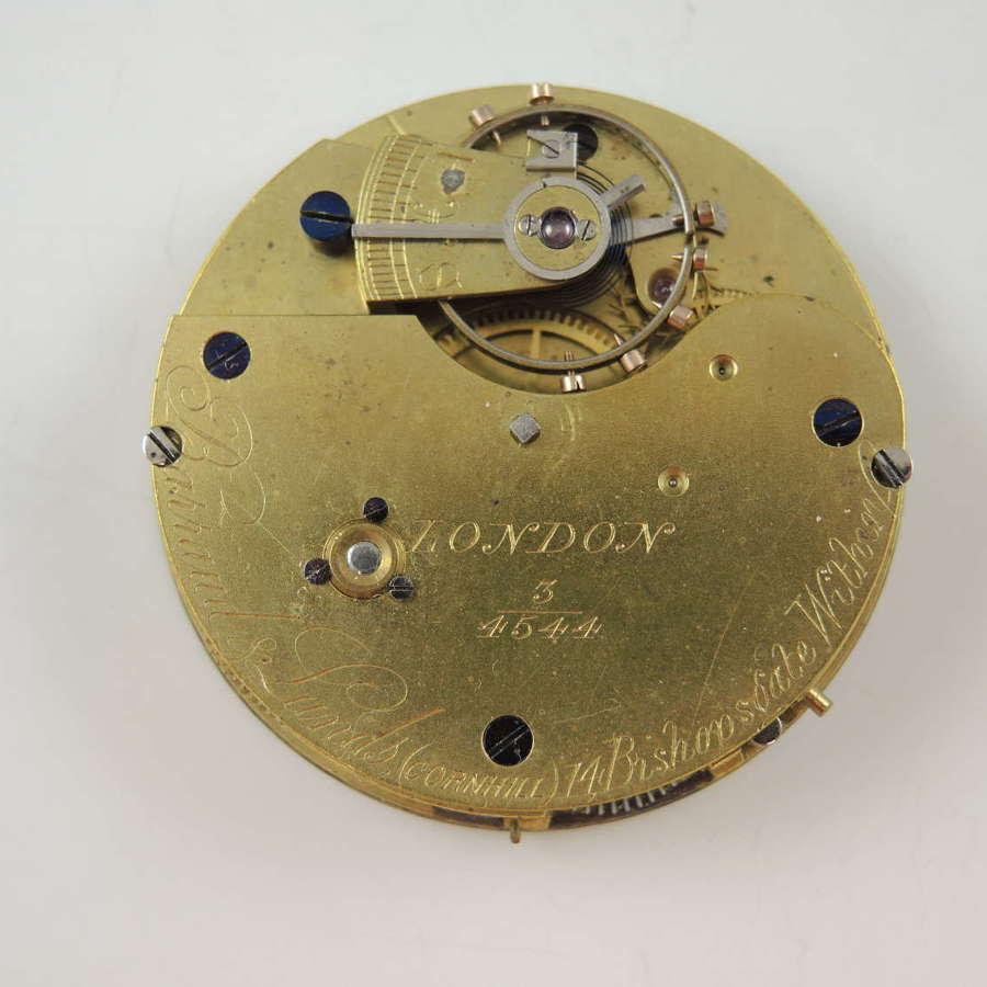 English lever pocket watch movement Barraud and Lund. c1890