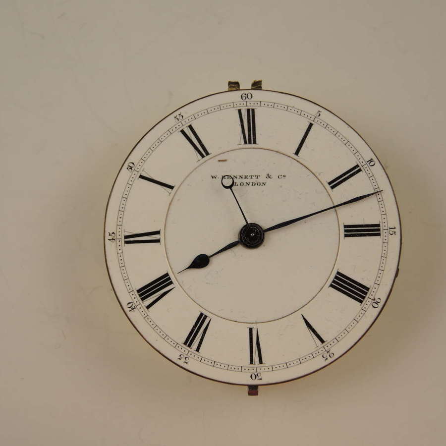 English centre seconds fusee pocket watch movement. c1880