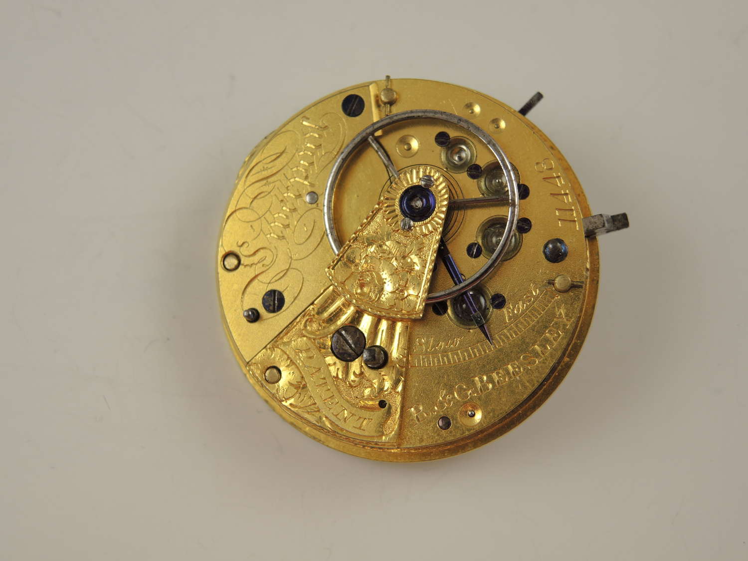 Early English fusee pocket watch movement. Beesley c1835