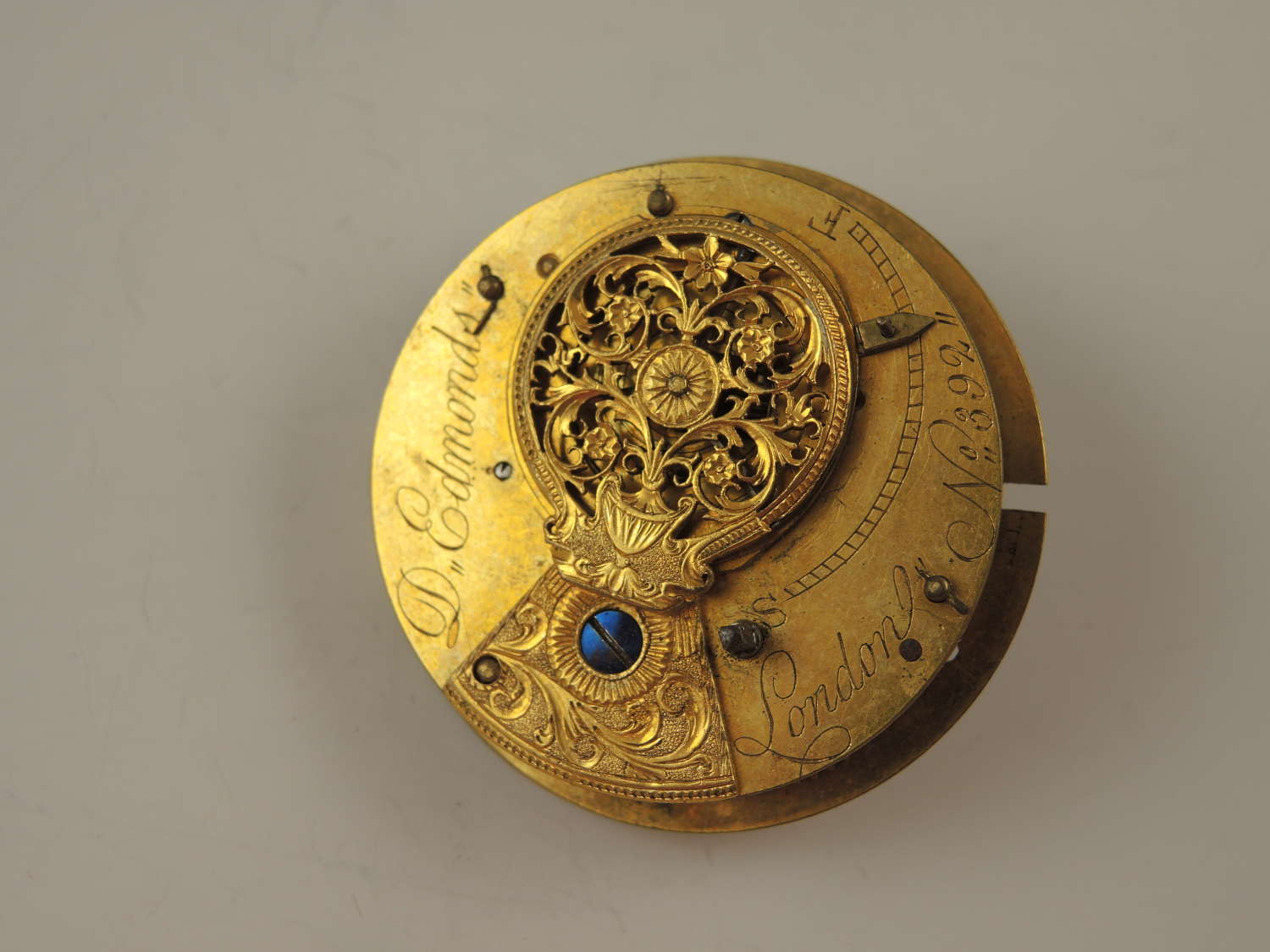 English verge fusee pocket watch movement by Edmonds c1810