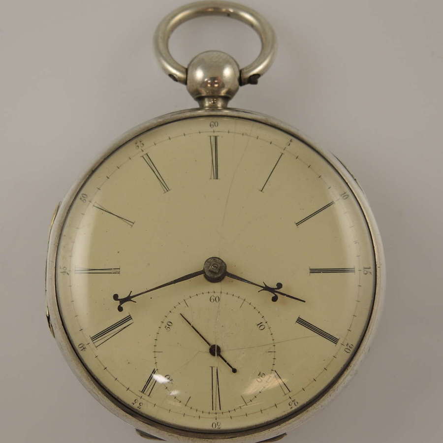 English silver fusee pocket watch by Chas Radcliffe, Liverpool c1835