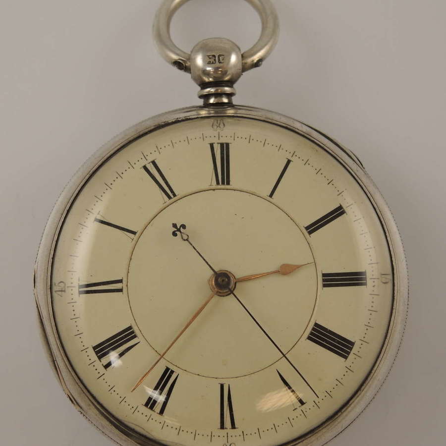 Victorian English silver fusee pocket watch c1868