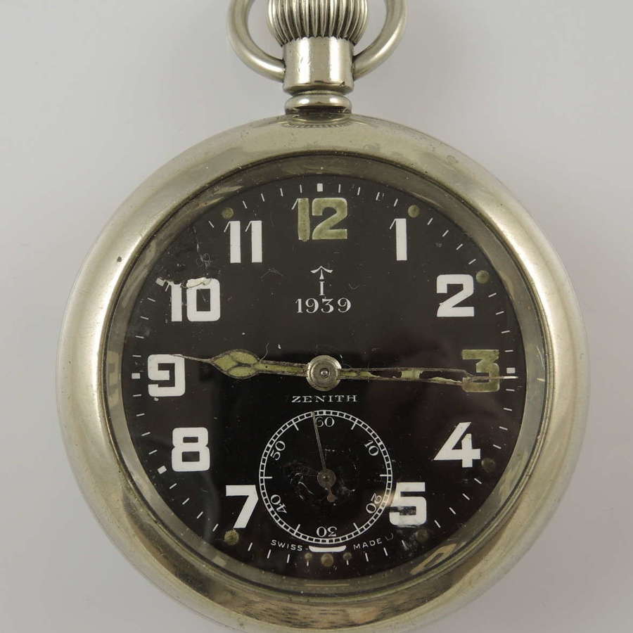 Rare MK I Zenith pocket watch made for the Indian Military c1939