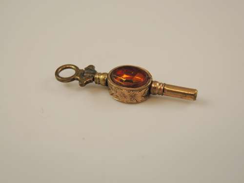 Victorian stone set pocket watch key c1850