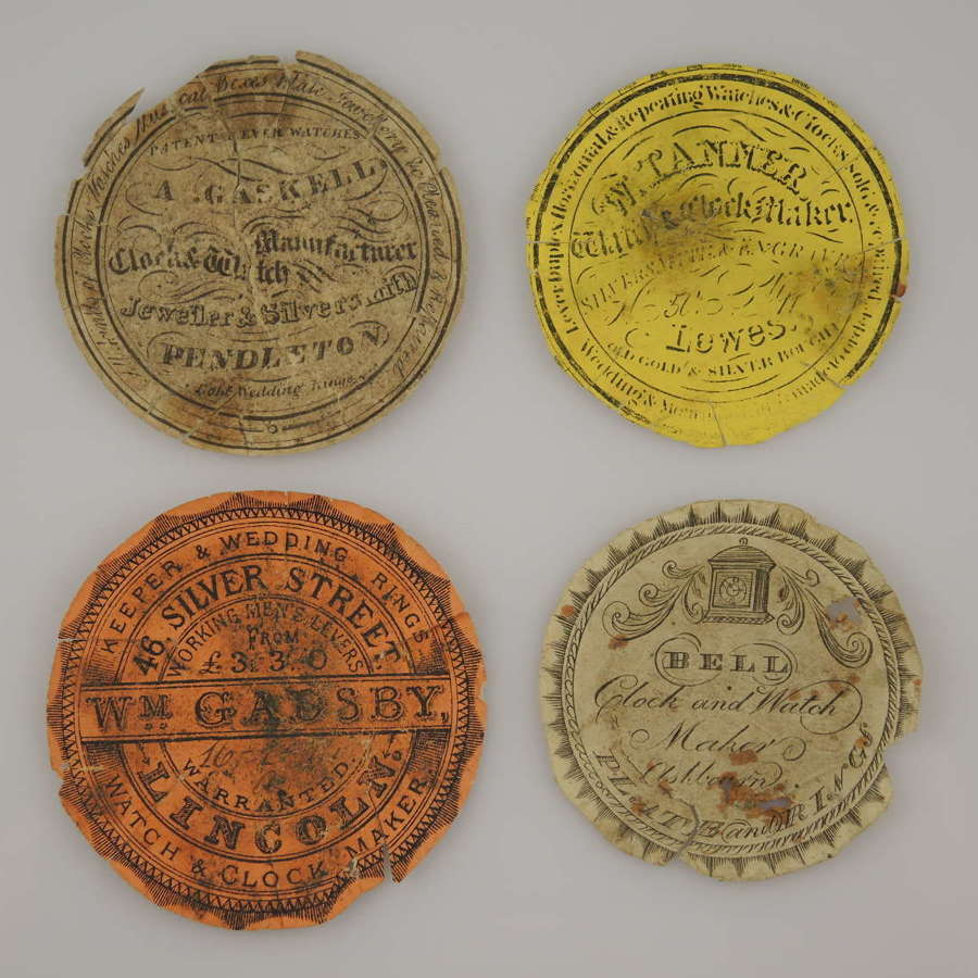 Collection of 4 watch papers c1850- 1880