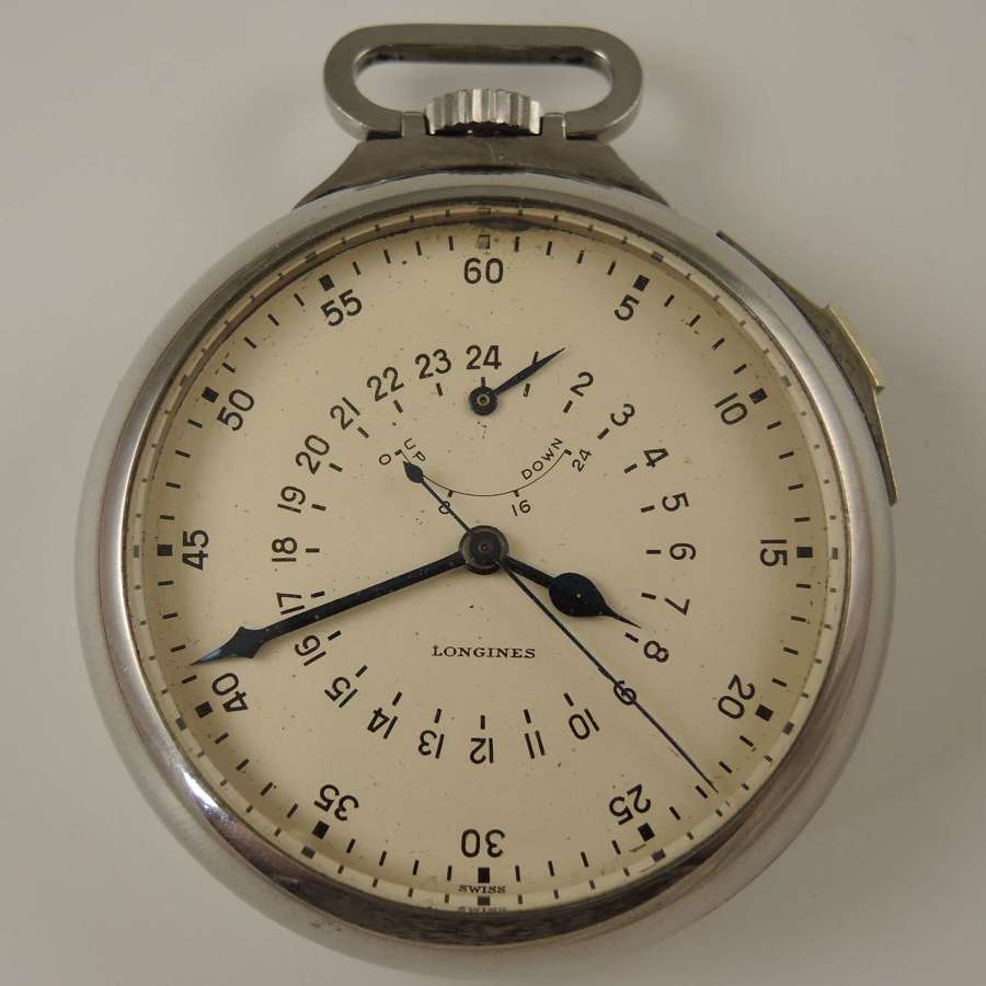 GCT 24 hour dial Navigator pocket watch by Longines c1940