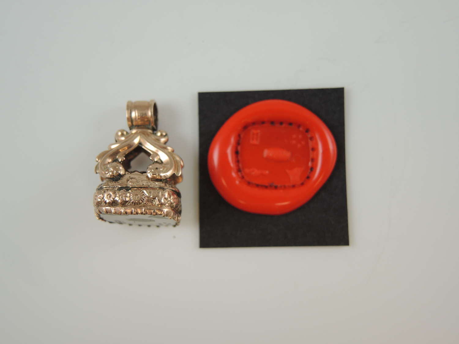 Georgian gilt seal with coded Intaglio c1770