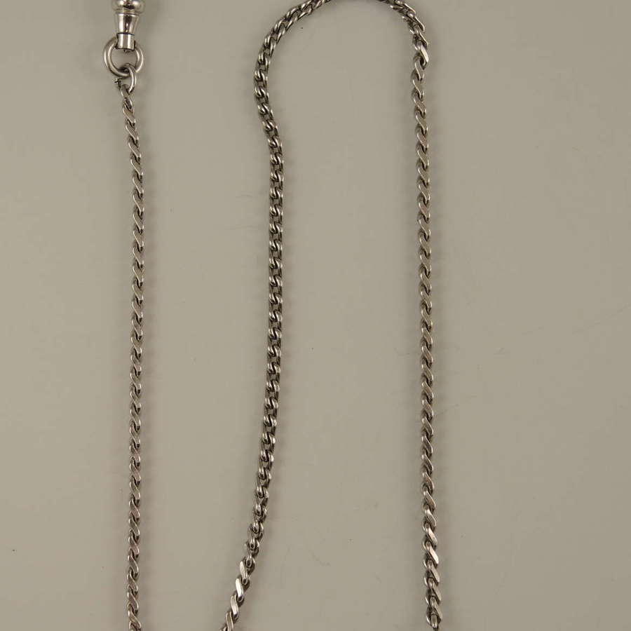 Vintage chrome pocket watch chain c1940