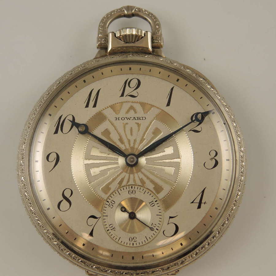 White Gold Filled 17 Jewel E.Howard Watch Co pocket watch c1920
