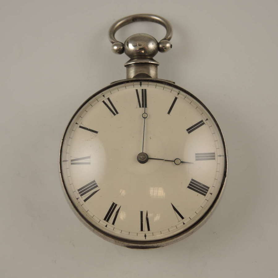 Georgian English silver fusee pocket watch. Webber, Woolwich c1829