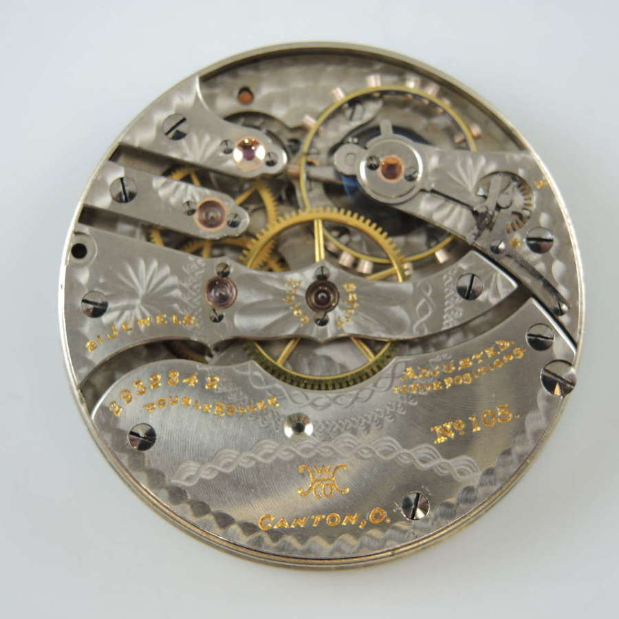 16s 21J Hampden 105 pocket watch movement c1912
