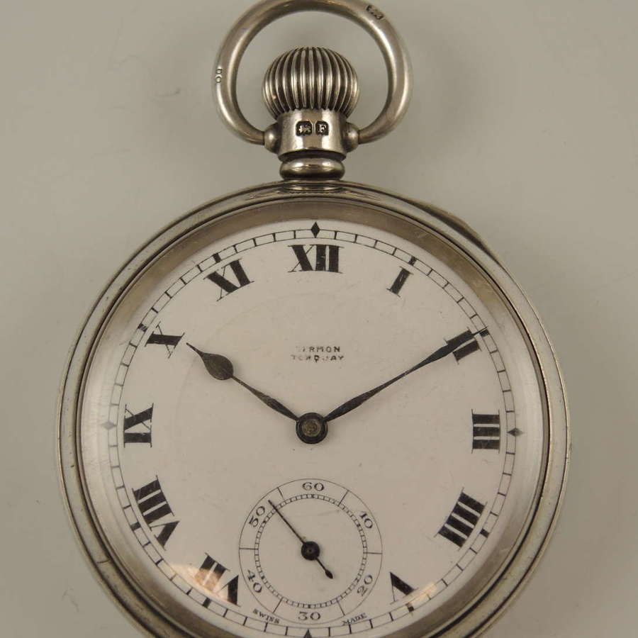 English silver vintage Rolex pocket watch. Extra Prima c1930