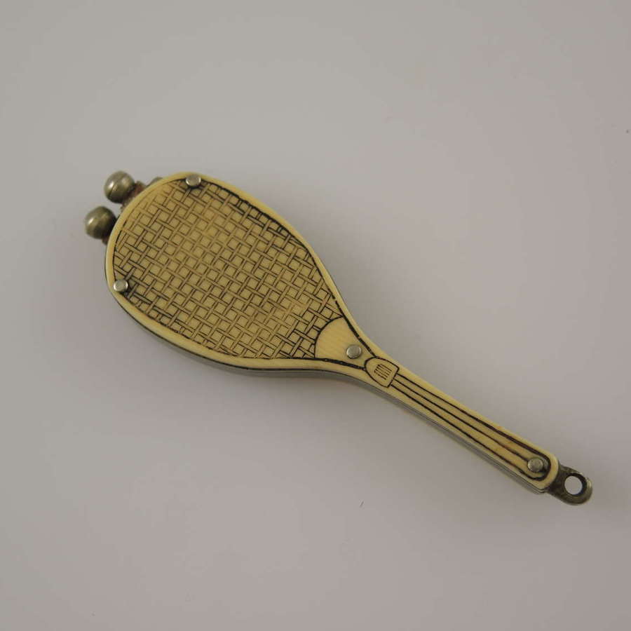 Rare tennis racket cigar cutter c1890