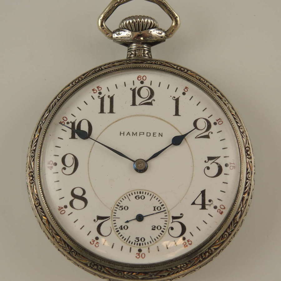 Superb 16 size 23 Jewel Hampden Special Railway pocket watch c1915