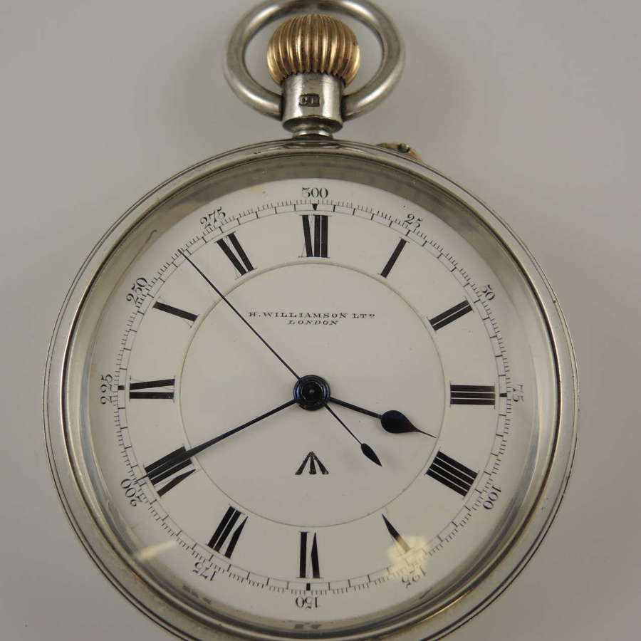 English silver military free sprung pocket watch by Williamson c1916