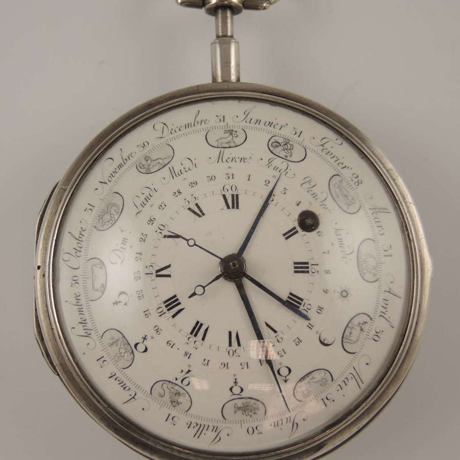 Rare Massive Astrological verge pocket watch by Robert & Compage c1790
