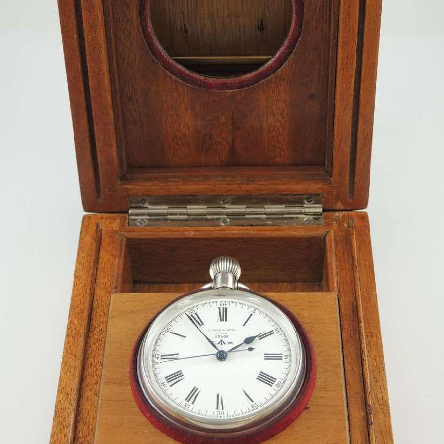 Superb silver Ulysse Nardin deck watch with box c1940