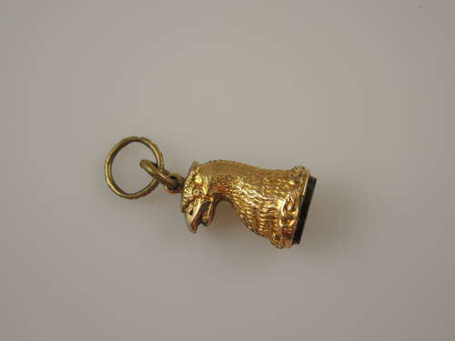 Unusual Georgian gilt EAGLE Seal fob with ER initials c1810