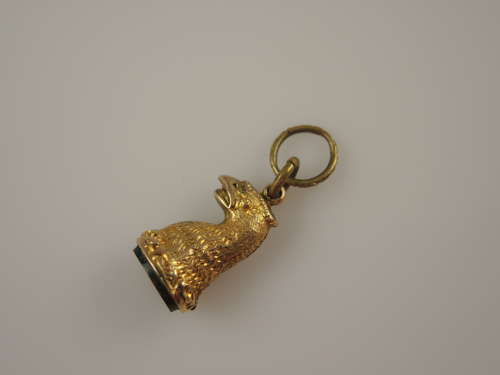 Unusual Georgian gilt EAGLE Seal fob with ER initials c1810