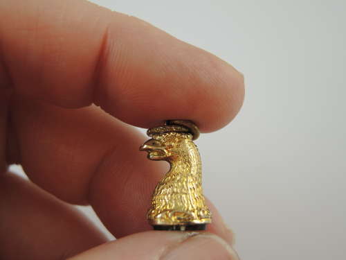Unusual Georgian gilt EAGLE Seal fob with ER initials c1810